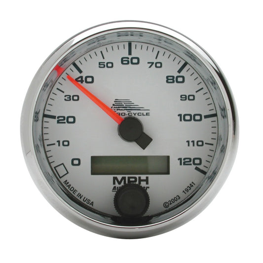 Autometer Pro-Cycle Gauge Speedo 2 5/8in 120 Mph Elec White - Burkken Auto Parts