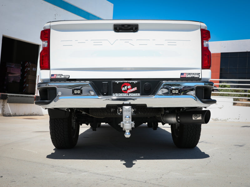 aFe Large Bore-HD 5 IN 409 SS DPF-Back Exhaust System w/Black Tip 20-21 GM Truck V8-6.6L - Burkken Auto Parts