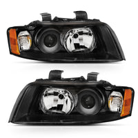 ANZO 2002-2005 Audi A4 Projector Headlight Black G2 (Halogen Type) - Burkken Auto Parts