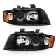 ANZO 2002-2005 Audi A4 Projector Headlight Black G2 (Halogen Type) - Burkken Auto Parts