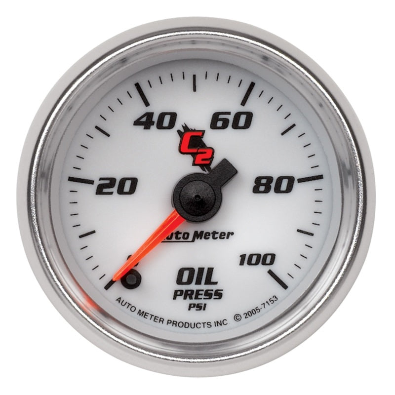 Autometer C2 52mm 100 PSI Electronic Oil Pressure Gauge - Burkken Auto Parts