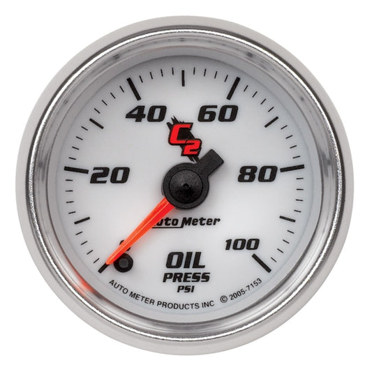 Autometer C2 52mm 100 PSI Electronic Oil Pressure Gauge - Burkken Auto Parts