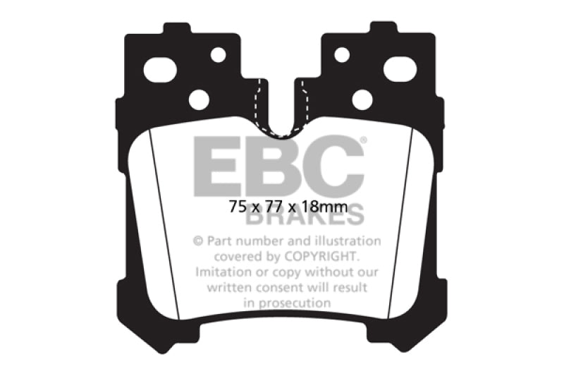 EBC 07+ Lexus LS460 4.6 Greenstuff Rear Brake Pads - Burkken Auto Parts