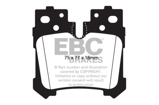 EBC 07+ Lexus LS460 4.6 Redstuff Rear Brake Pads - Burkken Auto Parts