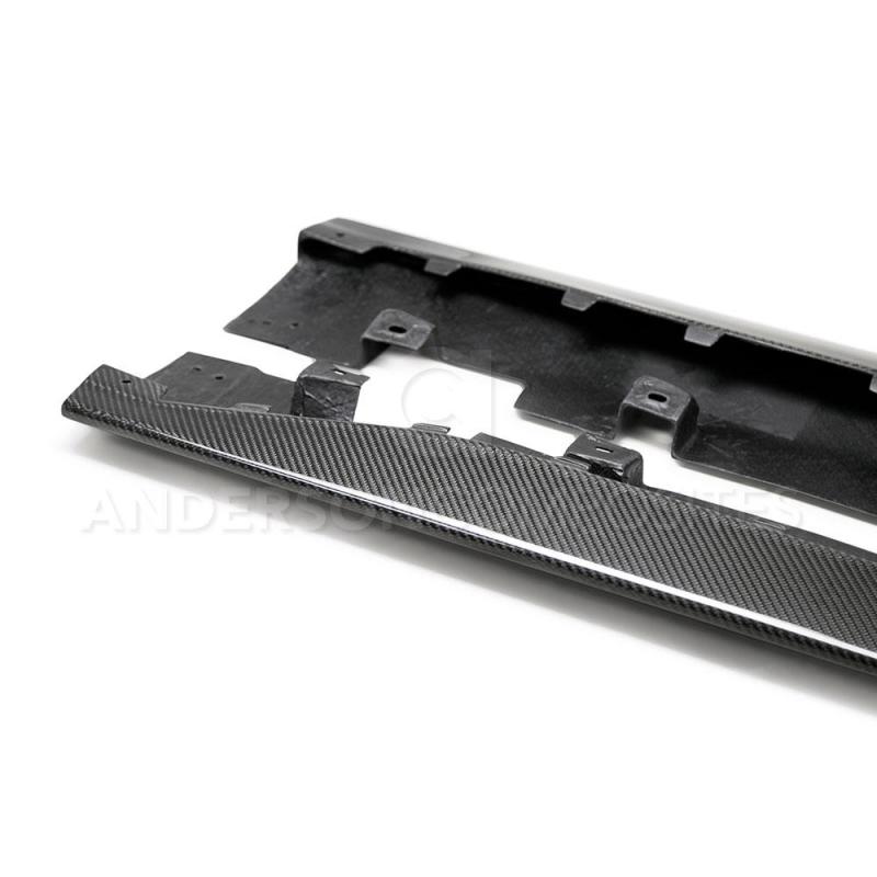 Anderson Composites 2020 Ford Mustang Shelby GT500 Carbon Fiber Rocker Panel Splitters - Burkken Auto Parts