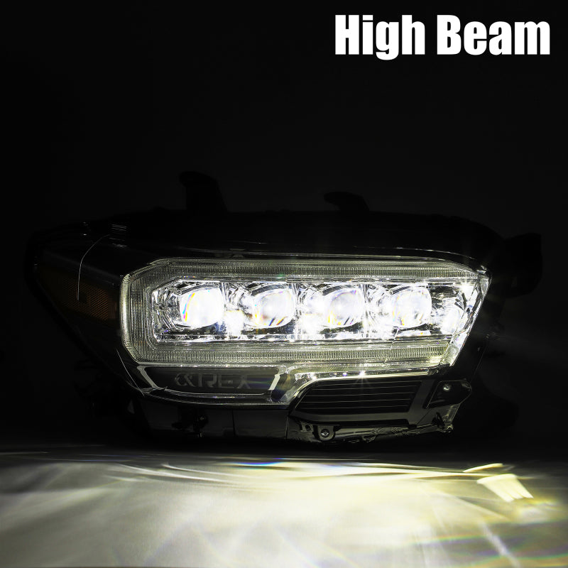 AlphaRex 16-20 Toyota Tacoma NOVA LED Projector Headlight Plank Style Alpha Black w/Activation Light - Burkken Auto Parts