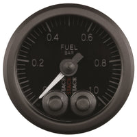Autometer Stack 52mm 0-1 Bar M10 Male Pro-Control Fuel Pressure Gauge - Black - Burkken Auto Parts