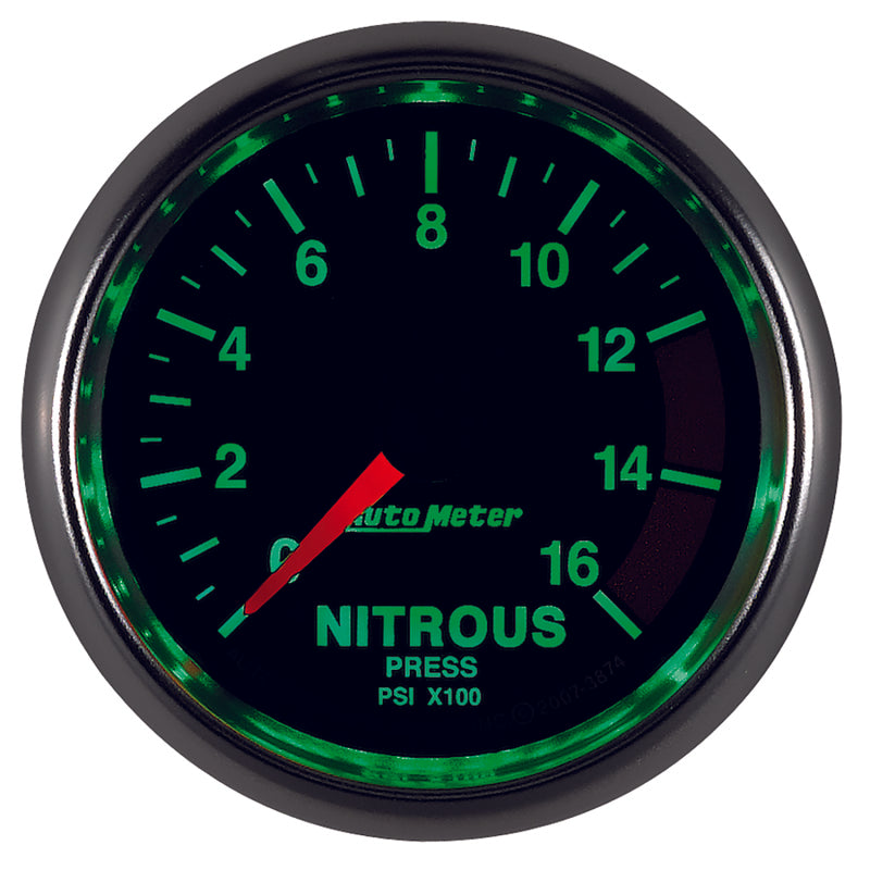 Autometer GS 2 1/16in. 1600PSI Nitrous Fuel Pressure Gauge - Burkken Auto Parts