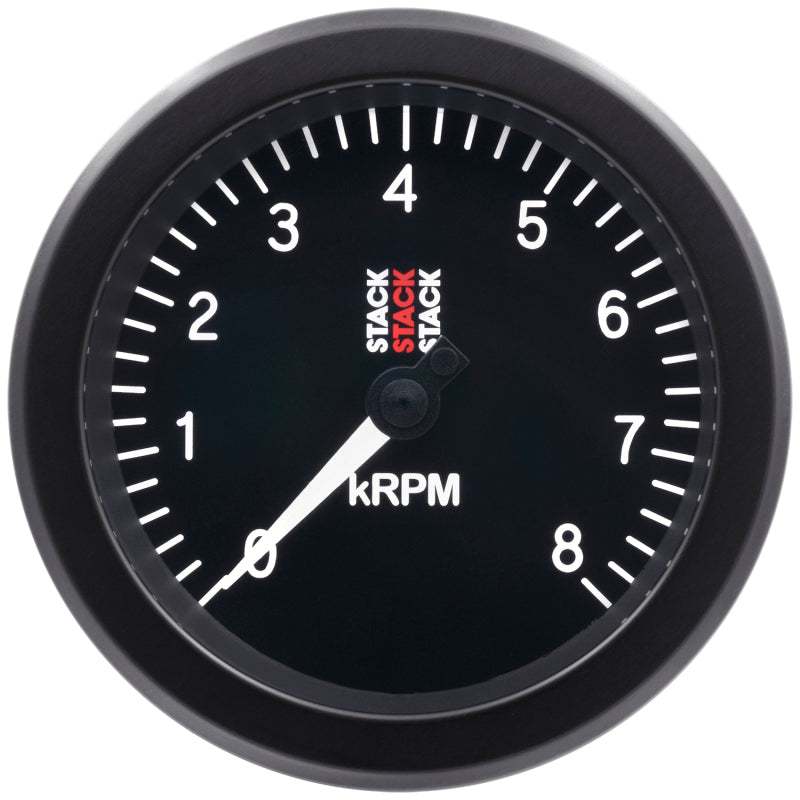 Autometer Stack Sport 88mm 0-8K RPM Tachometer - Black - Burkken Auto Parts