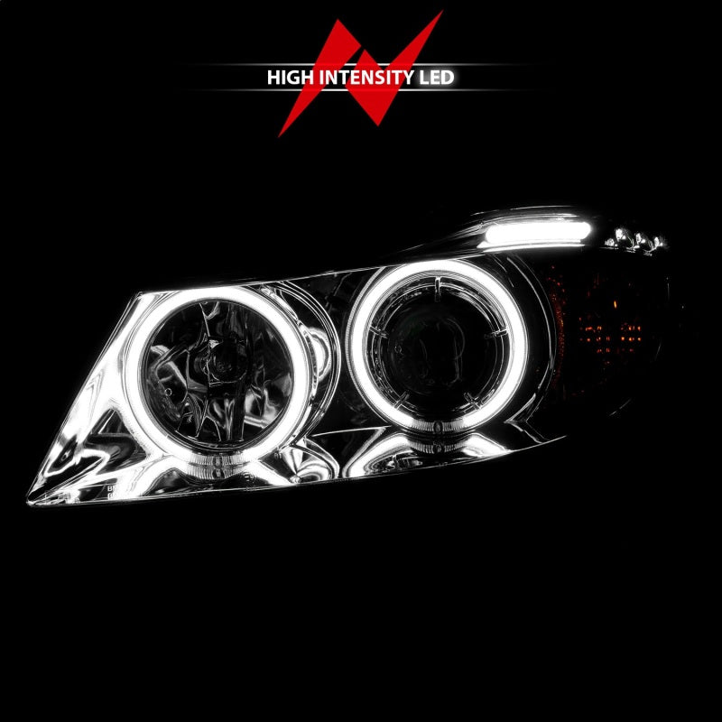 ANZO 2006-2008 BMW 3 Series E90-E91 Projector Headlights w/ Halo w/ LED Bar Chrome (CCFL) - Burkken Auto Parts