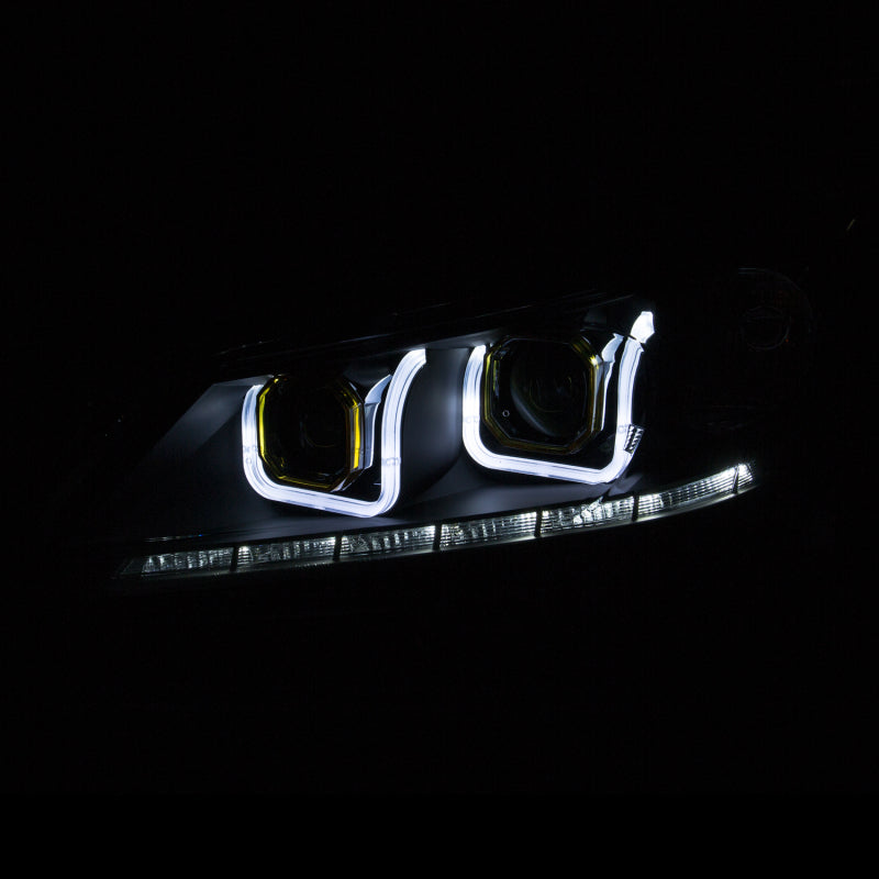ANZO 2013-2015 Honda Accord Projector Headlights w/ U-Bar Black - Burkken Auto Parts