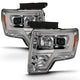 ANZO 2009-2014 Ford F-150 Projector Headlight Plank Style Chrome Amber - Burkken Auto Parts