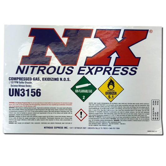 Nitrous Express Bottle Decal for 10lb Bottle - Burkken Auto Parts