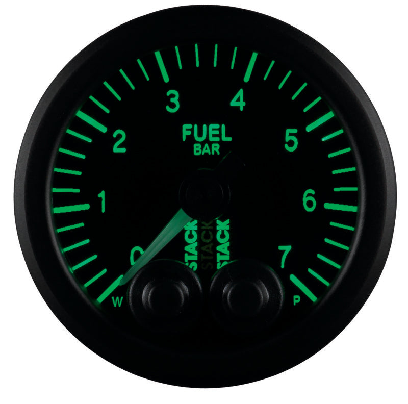 Autometer Stack 52mm 0-7 Bar M10 Male Pro-Control Fuel Pressure Gauge - Black - Burkken Auto Parts