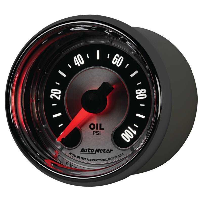 Autometer American Muscle 52mm Full Sweep Electric 0-100 PSI Oil Pressure Gauge - Burkken Auto Parts