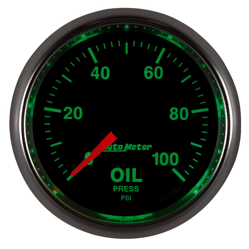 Autometer GS Series 2-1/16in Oil Pressure Gauge 100PSI Electric Full Sweep - Burkken Auto Parts