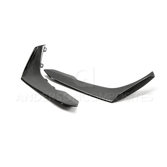 Anderson Composites 17-18 Chevy Camaro ZL1 1LE Type-LE Carbon Fiber Front Bumper Canards - Burkken Auto Parts