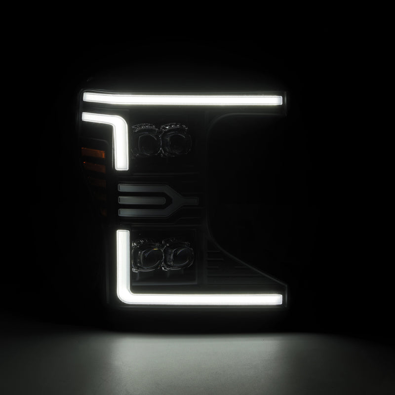 AlphaRex 20-22 Ford F-250/350/450 SD NOVA-Series LED Proj Headlights Bk w/Actv Light SeqSig & SBDRL - Burkken Auto Parts