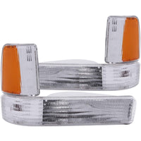 ANZO 1991-1996 Dodge Dakota Euro Parking Lights Chrome w/ Amber Reflector - Burkken Auto Parts