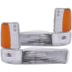 ANZO 1991-1996 Dodge Dakota Euro Parking Lights Chrome w/ Amber Reflector - Burkken Auto Parts