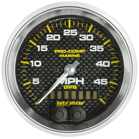 Autometer Marine Carbon Fiber 3-3/8in 50MPH GPS Speedometer Gauge - Burkken Auto Parts