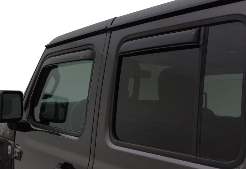AVS 2018 Jeep Wrangler Unlimited (4-Door) Ventvisor In-Channel Window Deflectors 4pc - Smoke - Burkken Auto Parts