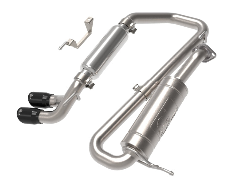 aFe 18-21 Suzuki Jimny Takeda 2-1/4in. 304 SS Cat-Back Exhaust w/ Blk Tip - Burkken Auto Parts