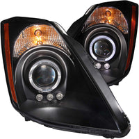 ANZO 2003-2005 Nissan 350Z Projector Headlights w/ Halo Black - Burkken Auto Parts