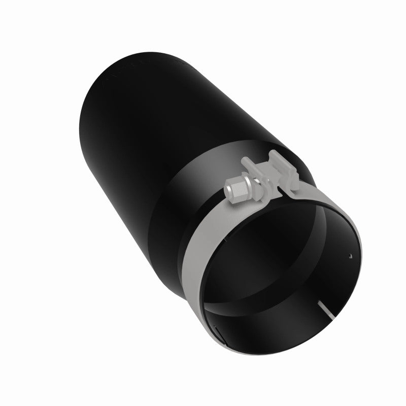 MagnaFlow Tip Stainless Black Coated Single Wall Round Single Outlet 6in Dia 5in Inlet 13in L - Burkken Auto Parts