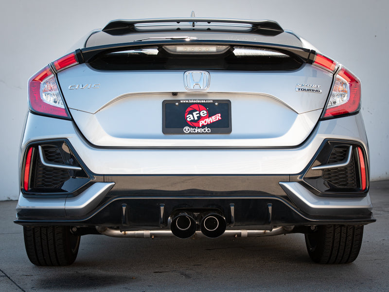 aFe Takeda 3in 304 SS Cat-Back Exhaust System w/Black Tips 17-20 Honda Civic Sport L4-1.5L (t) - Burkken Auto Parts