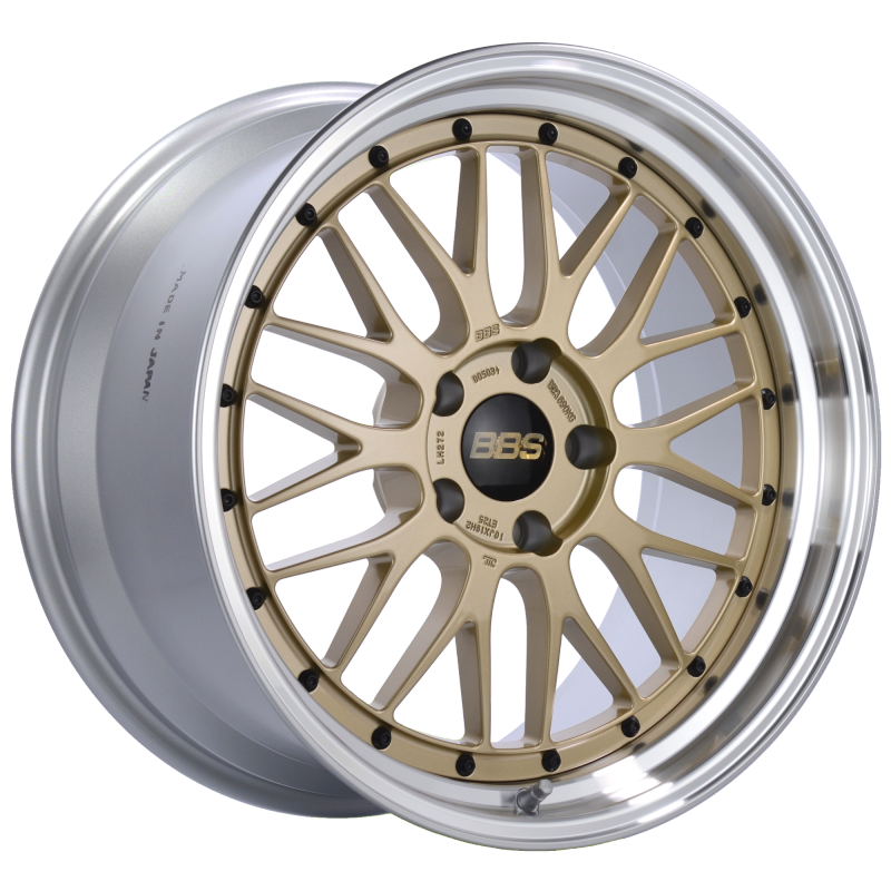 BBS LM 19x10 5x120 ET25 Gold Center Polished Lip Wheel -82mm PFS/Clip Required - Burkken Auto Parts