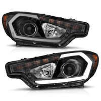 ANZO 2014-2016 Kia Forte Projector Headlights w/ Light Bar Black Housing w/ DRL - Burkken Auto Parts
