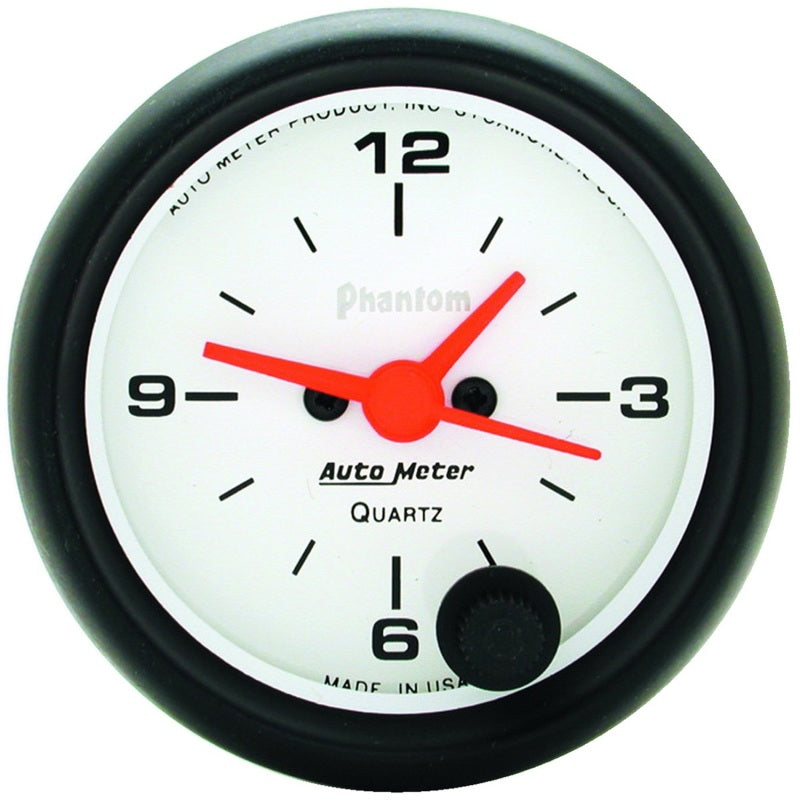 Autometer Phantom 52mm 12V Electronic Clock Gauge - Burkken Auto Parts