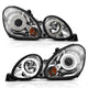 ANZO 1998-2005 Lexus Gs300 Projector Headlights w/ Halo Chrome - Burkken Auto Parts