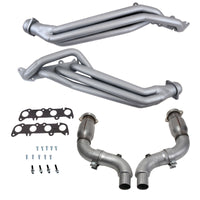 BBK 15-23 Ford Mustang GT 5.0 1-7/8in Long Tube Headers w/High Flow Catted Mid Pipe (Ti Ceramic) - Burkken Auto Parts
