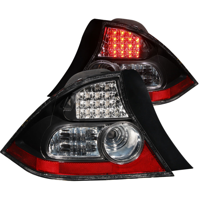 ANZO 2004-2005 Honda Civic LED Taillights Black - Burkken Auto Parts
