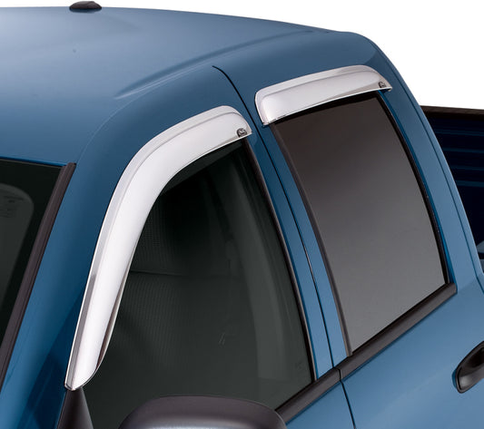 AVS 2019 RAM 1500 Crew Cab Ventvisor Outside Mount Front & Rear Window Deflectors 4pc - Chrome - Burkken Auto Parts