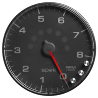 Autometer Spek-Pro Gauge Tachometer 5in 8K Rpm W/Shift Light & Peak Mem Black/Black - Burkken Auto Parts