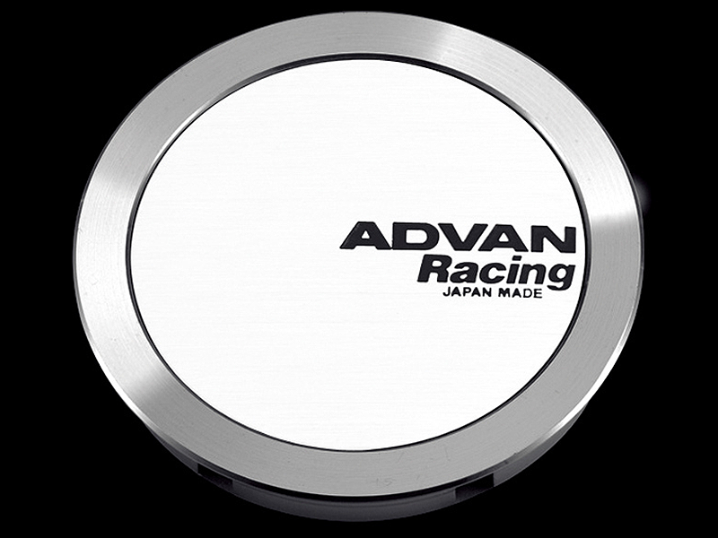 Advan 63mm Full Flat Centercap - White/Silver Alumite - Burkken Auto Parts