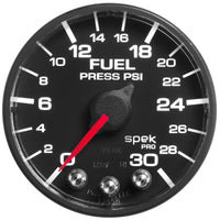 Autometer Spek-Pro Gauge Fuel Press 2 1/16in 30psi Stepper Motor W/Peak & Warn Blk/Blk - Burkken Auto Parts