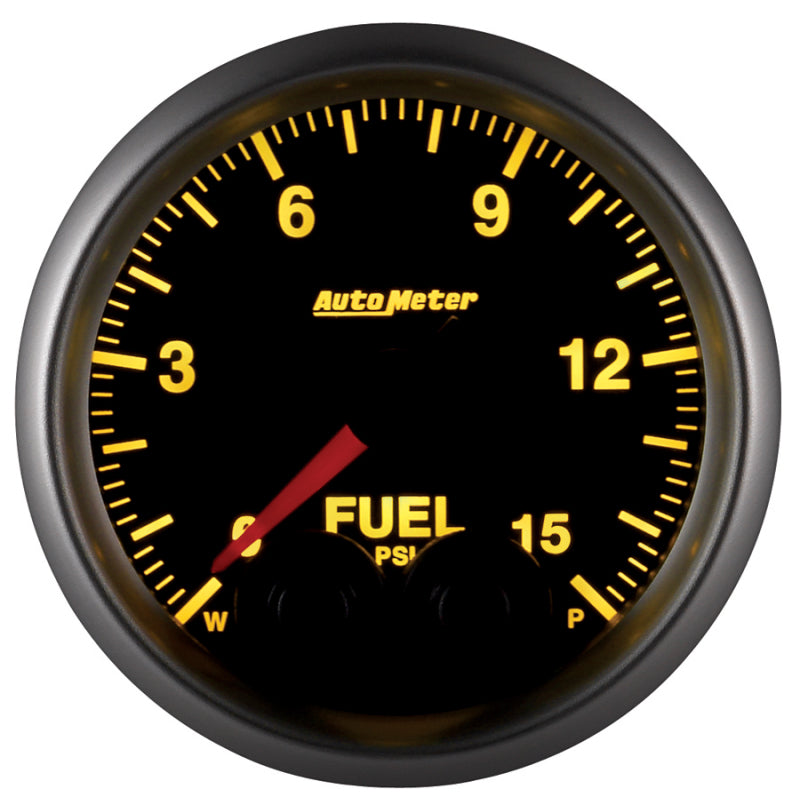 AutoMeter Gauge Fuel Press 2-1/16in. 15PSI Stepper Motor W/Peak & Warn Elite - Burkken Auto Parts