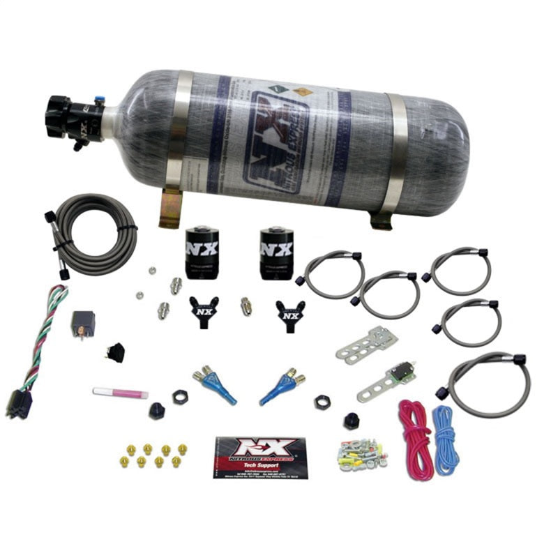 Nitrous Express Ford EFI Dual Nozzle Nitrous Kit (100-300HP) w/Composite Bottle - Burkken Auto Parts