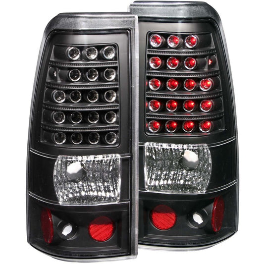 ANZO 1999-2007 Chevrolet Silverado 1500 LED Taillights Black - Burkken Auto Parts