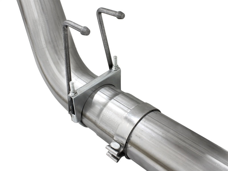aFe Atlas Exhausts 5in DPF-Back Aluminized Steel Exhaust Sys 2015 Ford Diesel V8 6.7L (td) Black Tip - Burkken Auto Parts
