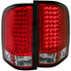 ANZO 2007-2013 Chevrolet Silverado 1500 LED Taillights Red/Clear - Burkken Auto Parts