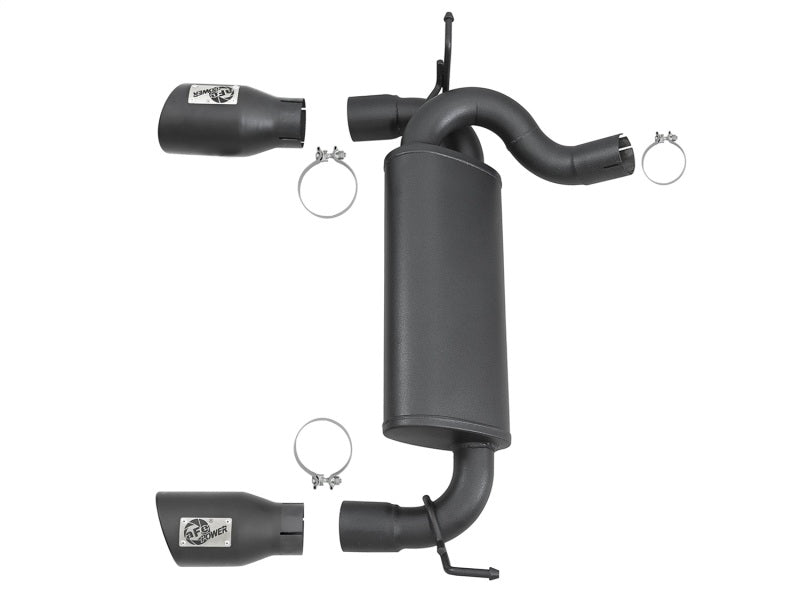 aFe Rebel Series 2.5in 409 SS Axle-Back Exhaust w/ Black Tips 2007+ Jeep Wrangler (JK) V6 3.6L/3.8L - Burkken Auto Parts