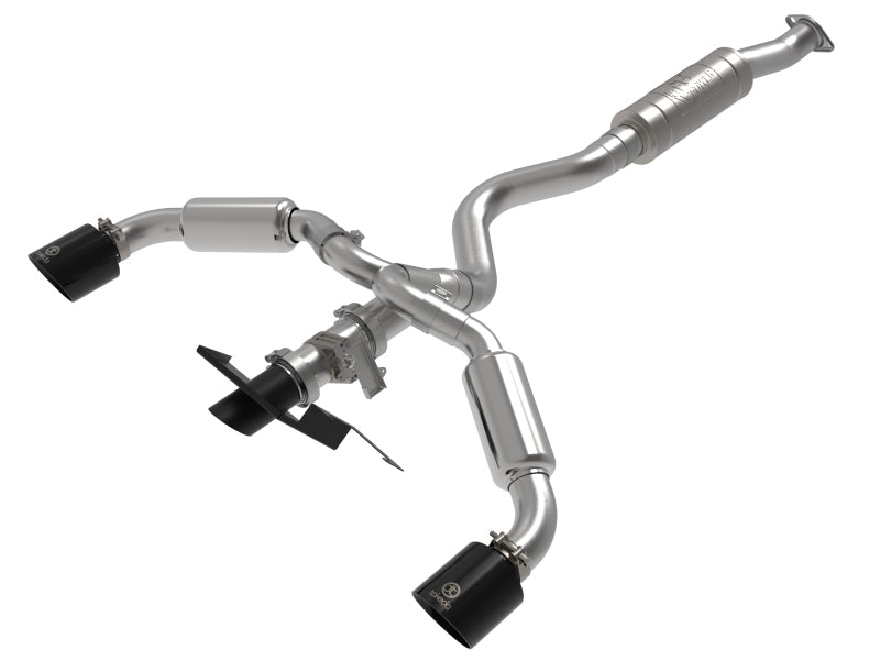 aFe 23-24 Toyota GR Corolla L3 1.6L (t) Gemini XV 3in to 2-1/2in Cat Back Exhaust w/ Black Tips - Burkken Auto Parts