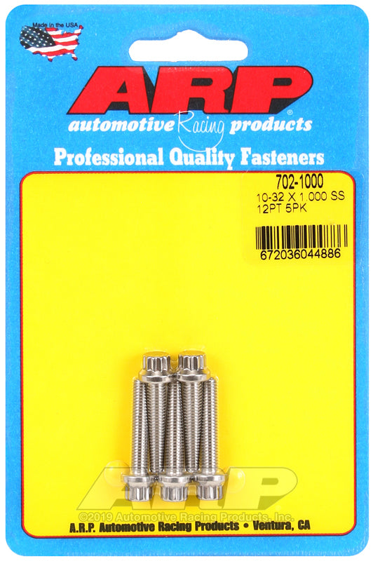 ARP 10-32 x 1.000 12pt SS Bolts (Pack of 5) - Burkken Auto Parts