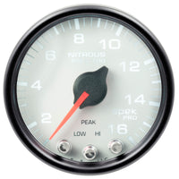 Autometer Spek-Pro Gauge Nitrous Press 2 1/16in 1600psi Stepper Motor W/Peak & Warn Wht/Blk - Burkken Auto Parts
