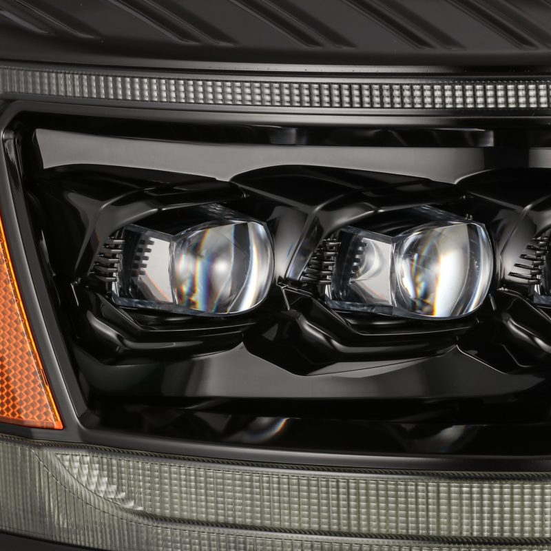 AlphaRex 06-08 Ram 1500HD NOVA LED Proj Headlights Plank Style Alpha Blk w/Seq Signal/DRL/Amber LED - Burkken Auto Parts
